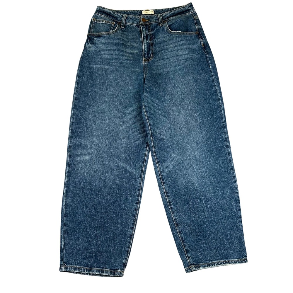 EUC Oliver Logan Harlow High Rise Barrel Jeans Medium Wash Blue Denim Size 29 30